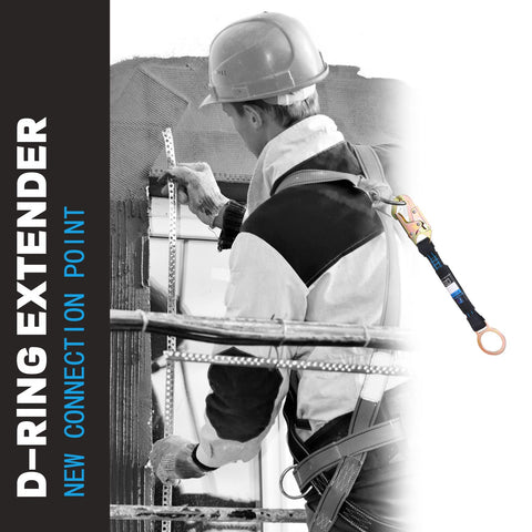 Wear pad visible on D ring extender to reduce wear