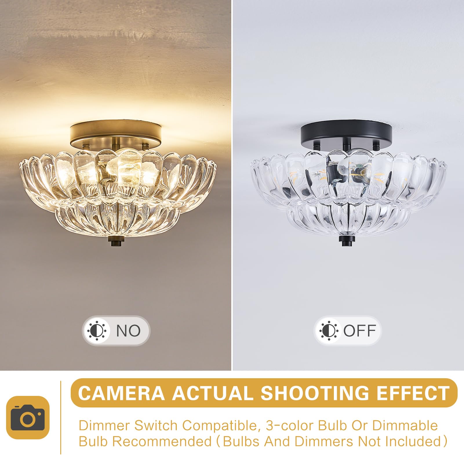 FHKLZCI three-light ceiling fixture angle view for versatile room lighting
