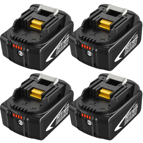 Fhybat BL1860B battery front view for Makita 18V tools with long runtime.