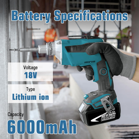 Fhybat BL1860B LED indicator shows charge level for easy monitoring.