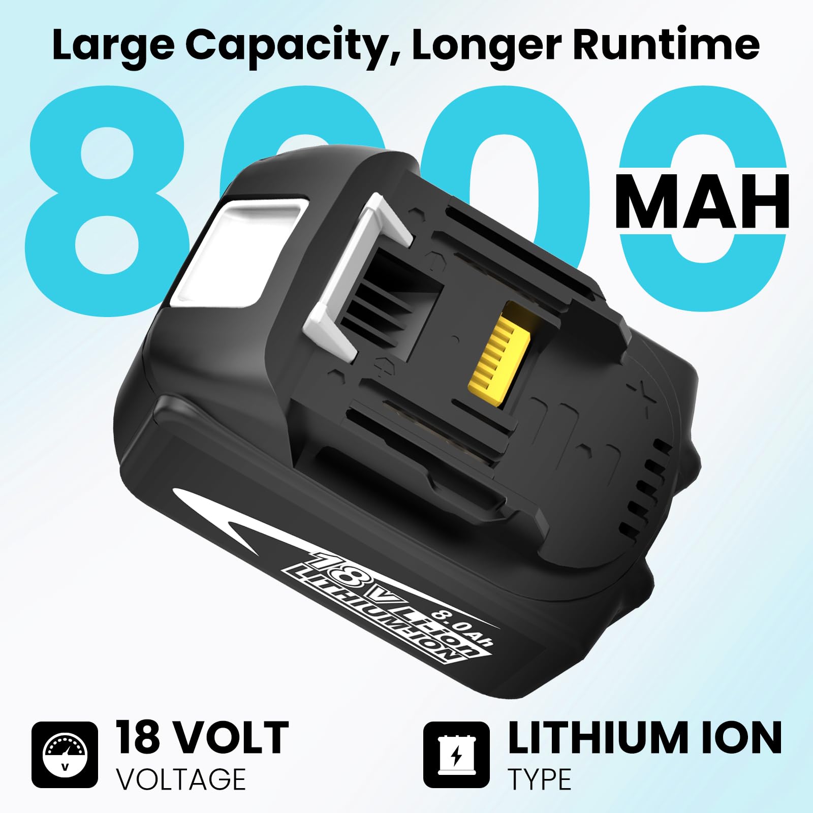 Fhybat BL1860B battery with LED charge indicator