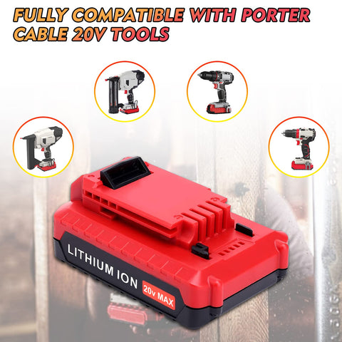 Portable 20V lithium battery kit from Fhybat for Porter Cable tools.