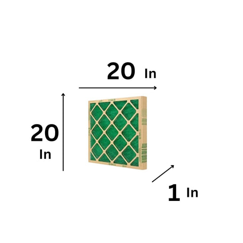 Fiberglass air filter 20x20x1 material closeup shows dense fibers for basic filtration