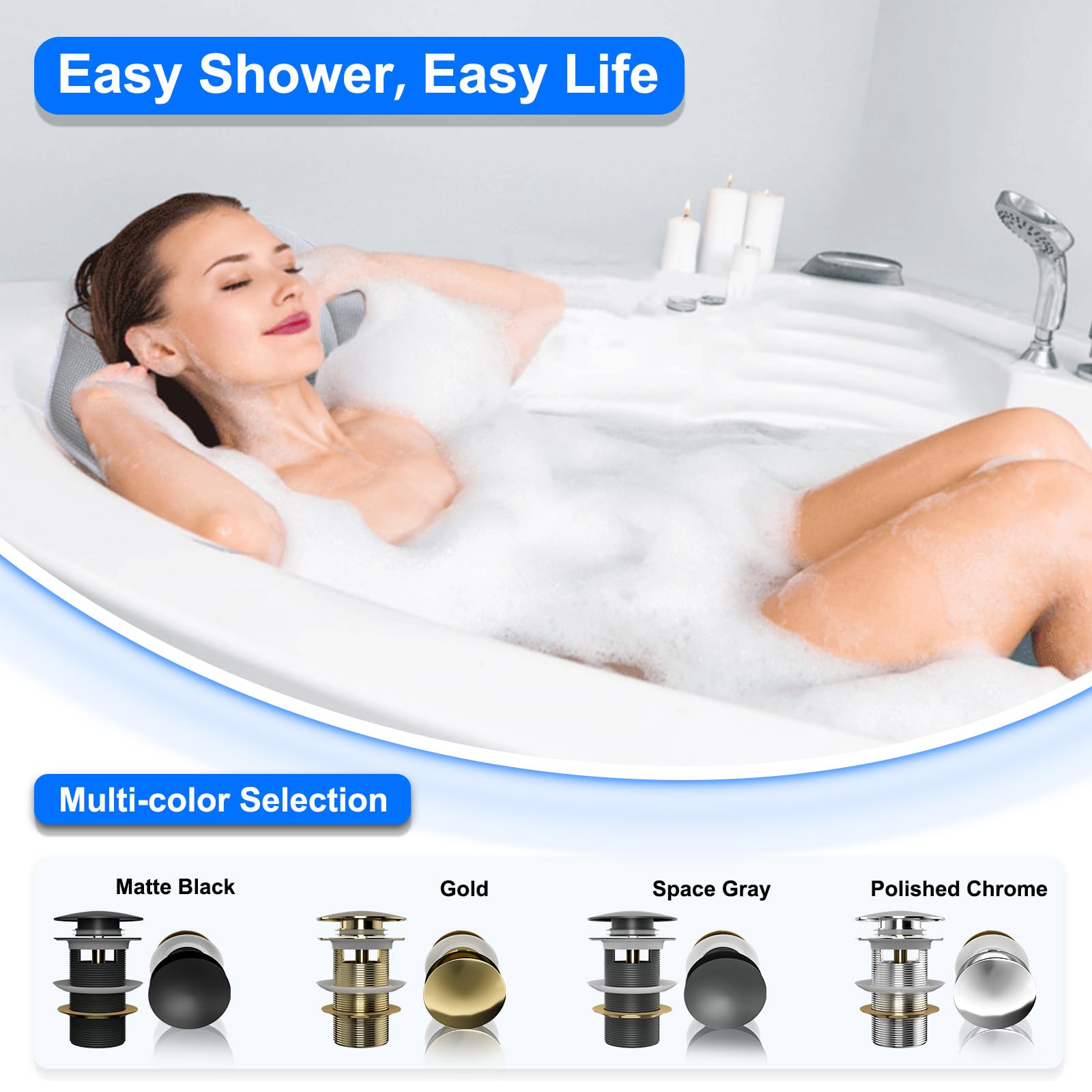 Fibetter freestanding tub installation view showing seamless integration.