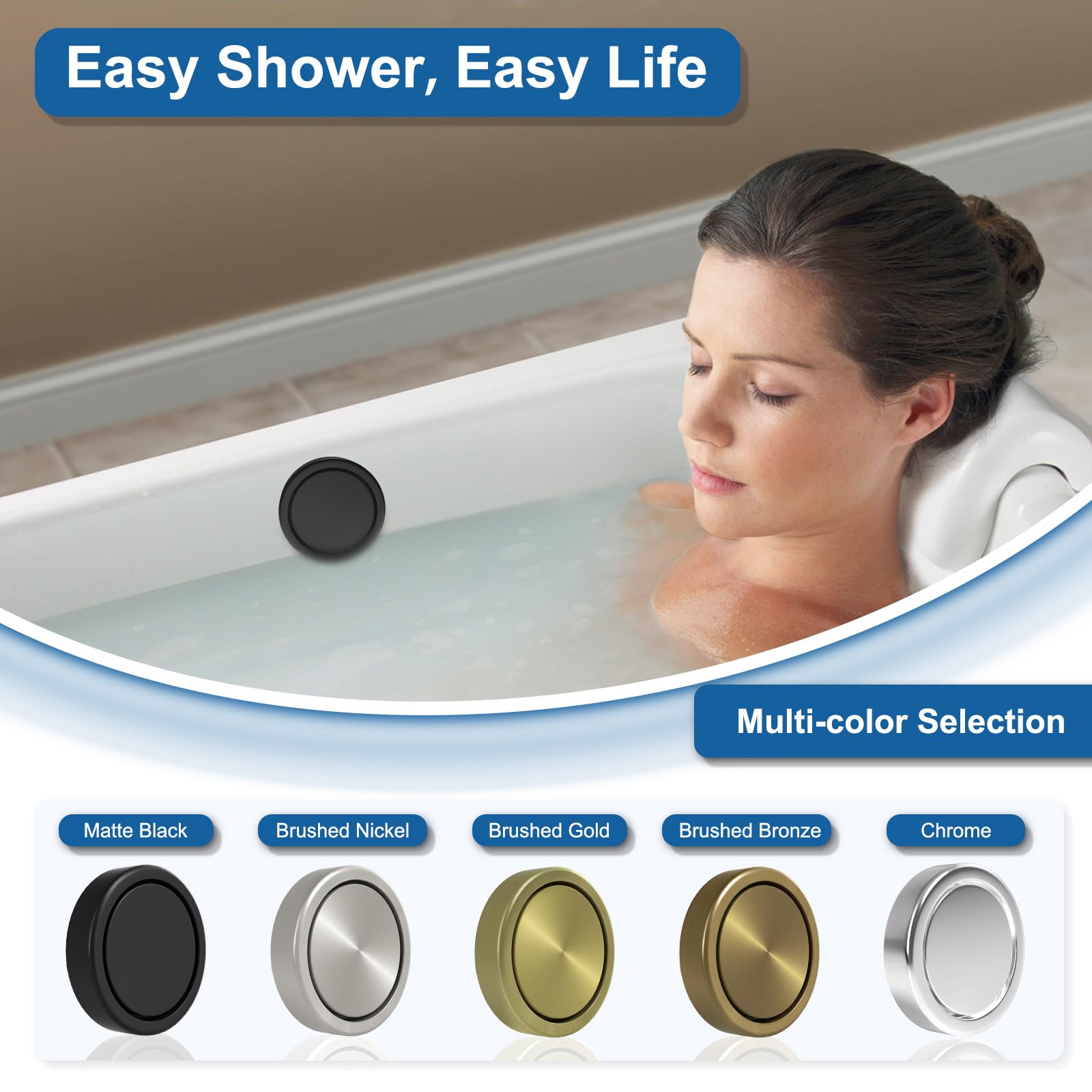 Fibetter matte black overflow cover, rust-free ABS plastic