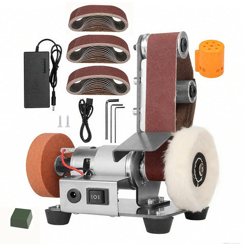 Fictsuscs mini belt sander sharpening knife edges with precision.