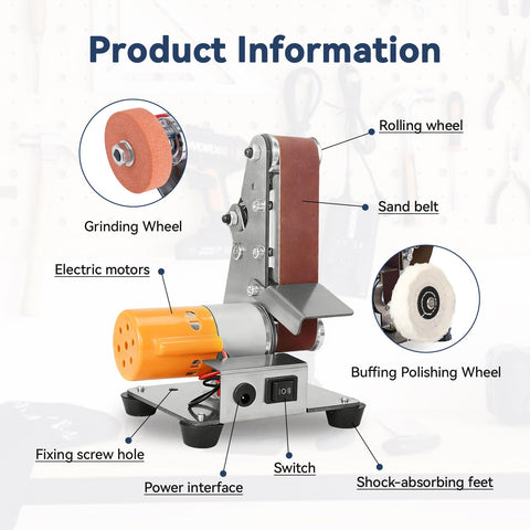 Seven-speed control dial on the Fictsuscs sander for tailored results.