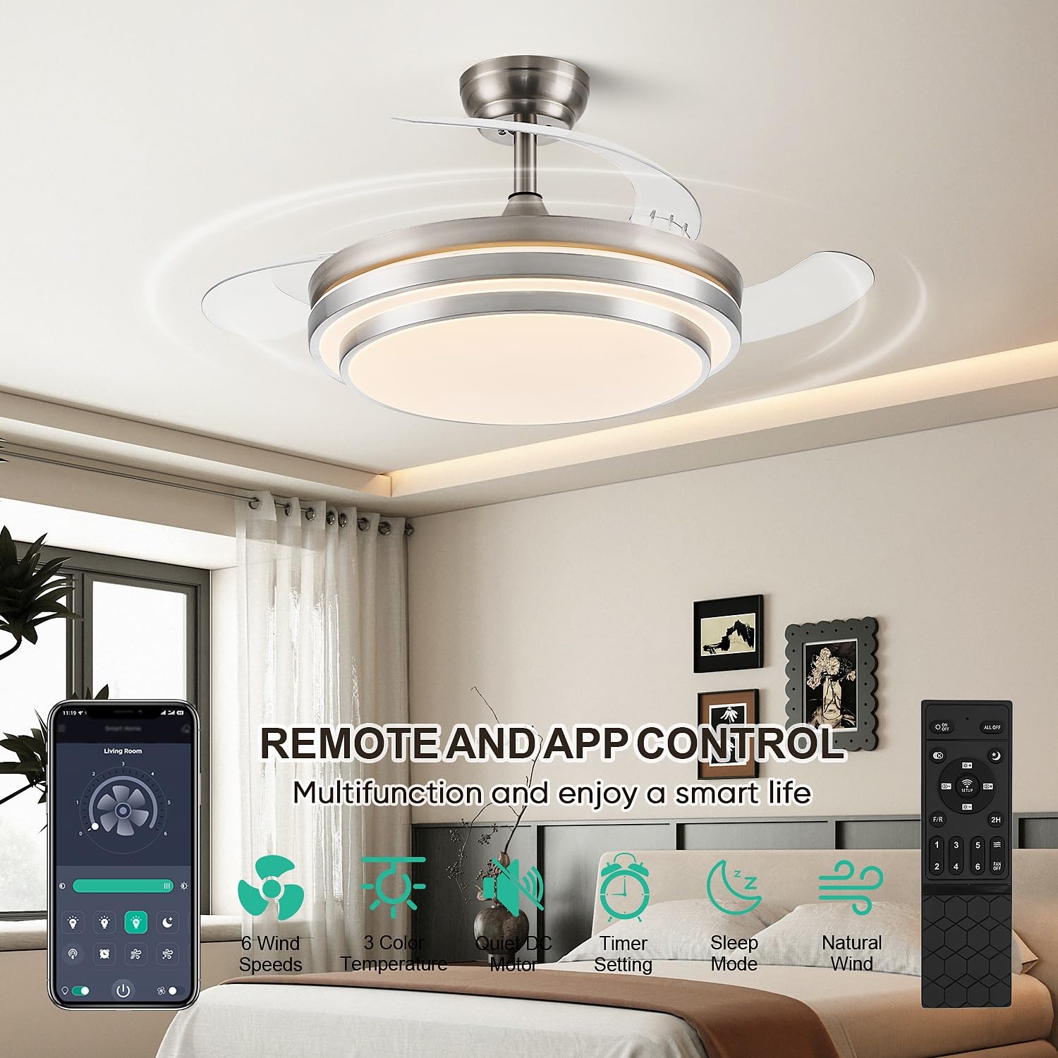 FIDGRA three color temperature options for mood lighting in a room.