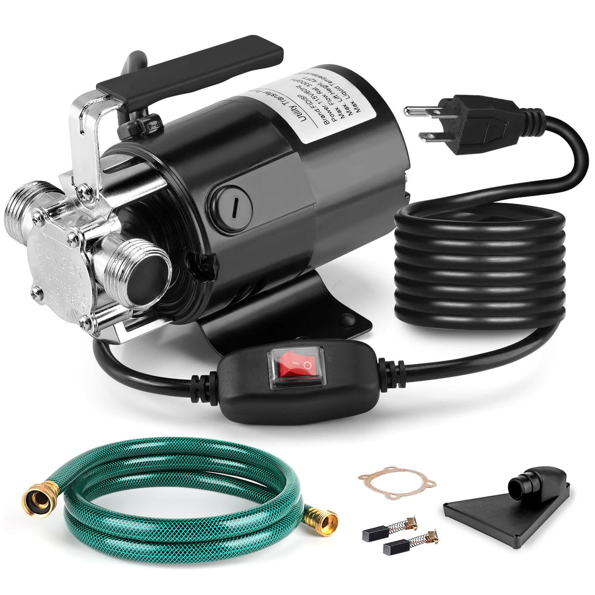 FIDISP Water Transfer Pump front view highlights compact, durable metal construction for reliable drainage.