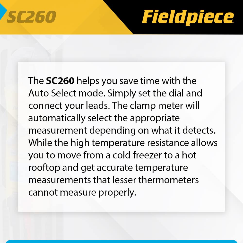 Fieldpiece SC260 NCV and diode test for safe fault finding.