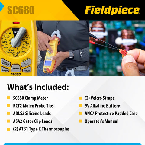 Fieldpiece SC680 Job Link app connection enables wireless documentation on-site.