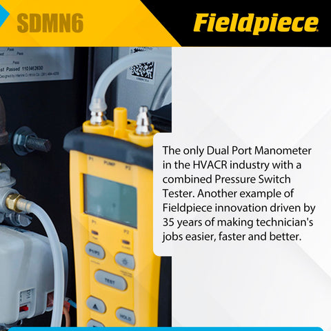 Fieldpiece SDMN6 rugged rubber boot protects the tester in the field.