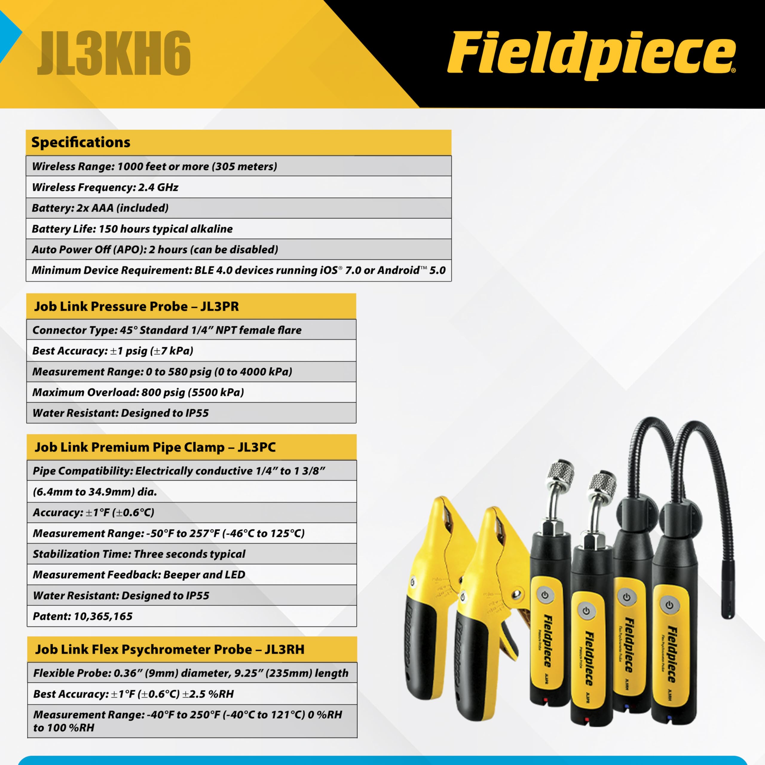 Fieldpiece JL3KH6 used through a walk-in for accurate temperatures.