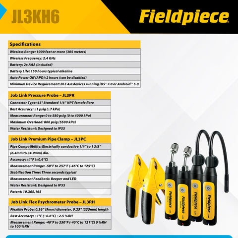 Fieldpiece JL3KH6 used through a walk-in for accurate temperatures.