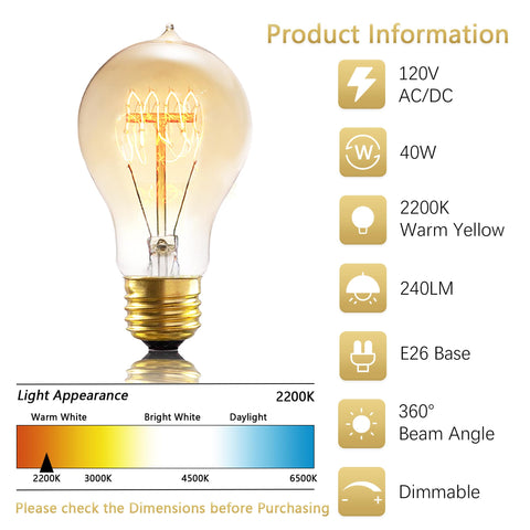 Figame 60W Edison bulb with dimmable feature for versatile mood lighting