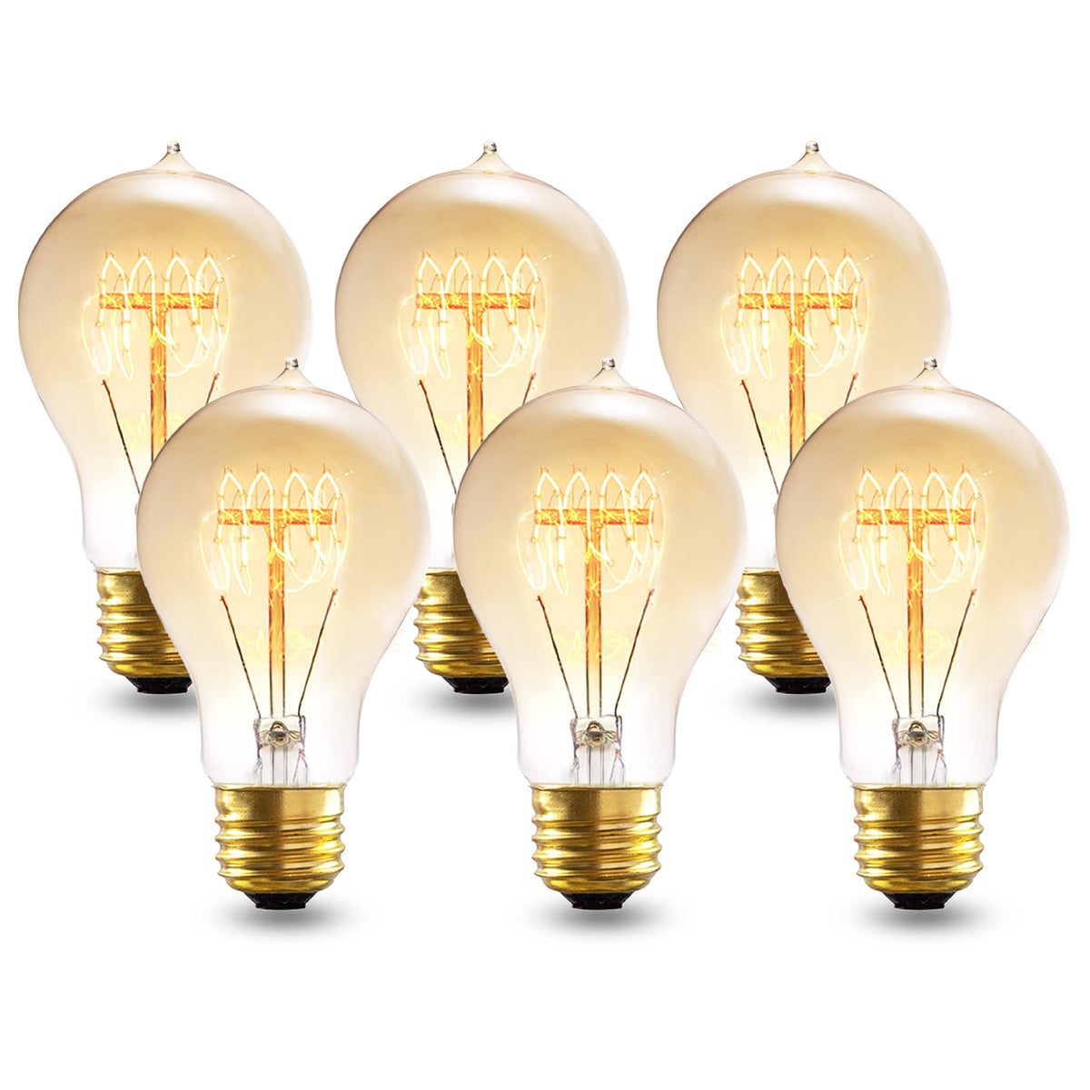 Figame incandescent A19 bulb with amber glass adds warm retro ambiance.
