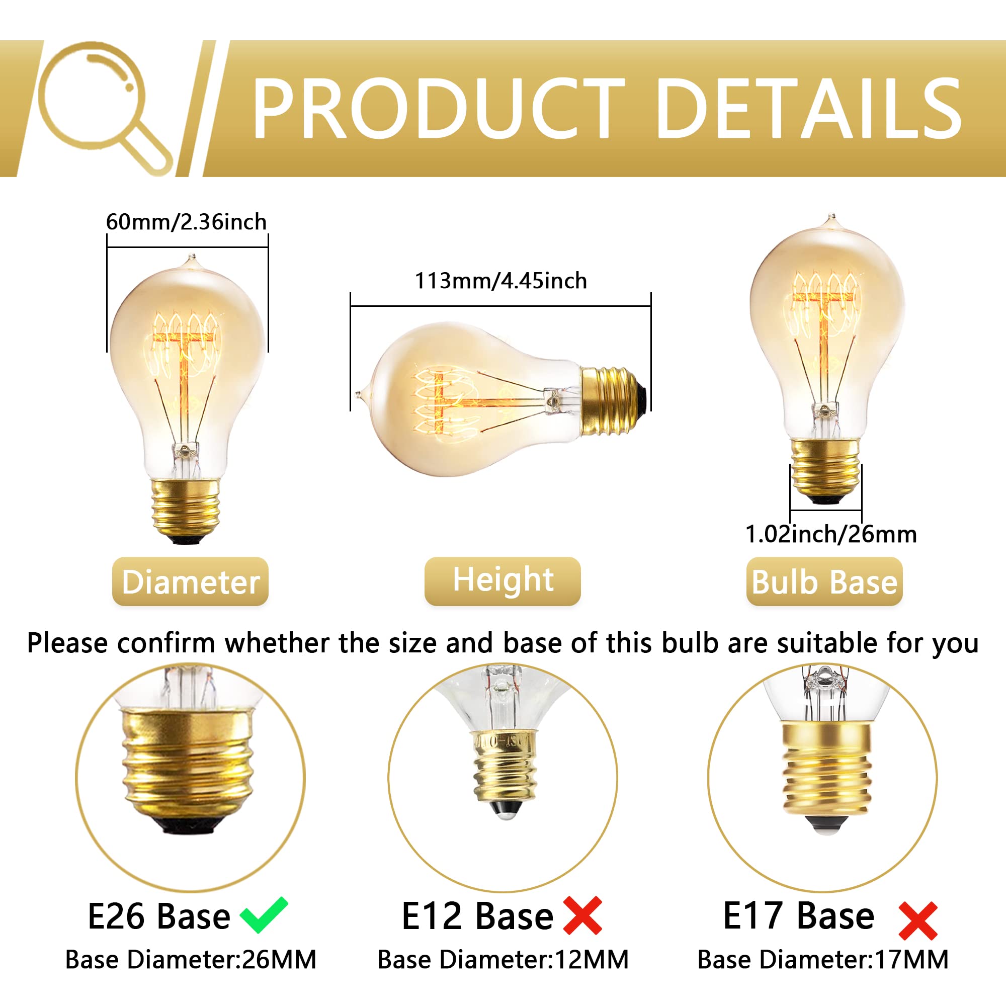 Figame squirrel cage filament bulb enhances vintage decor
