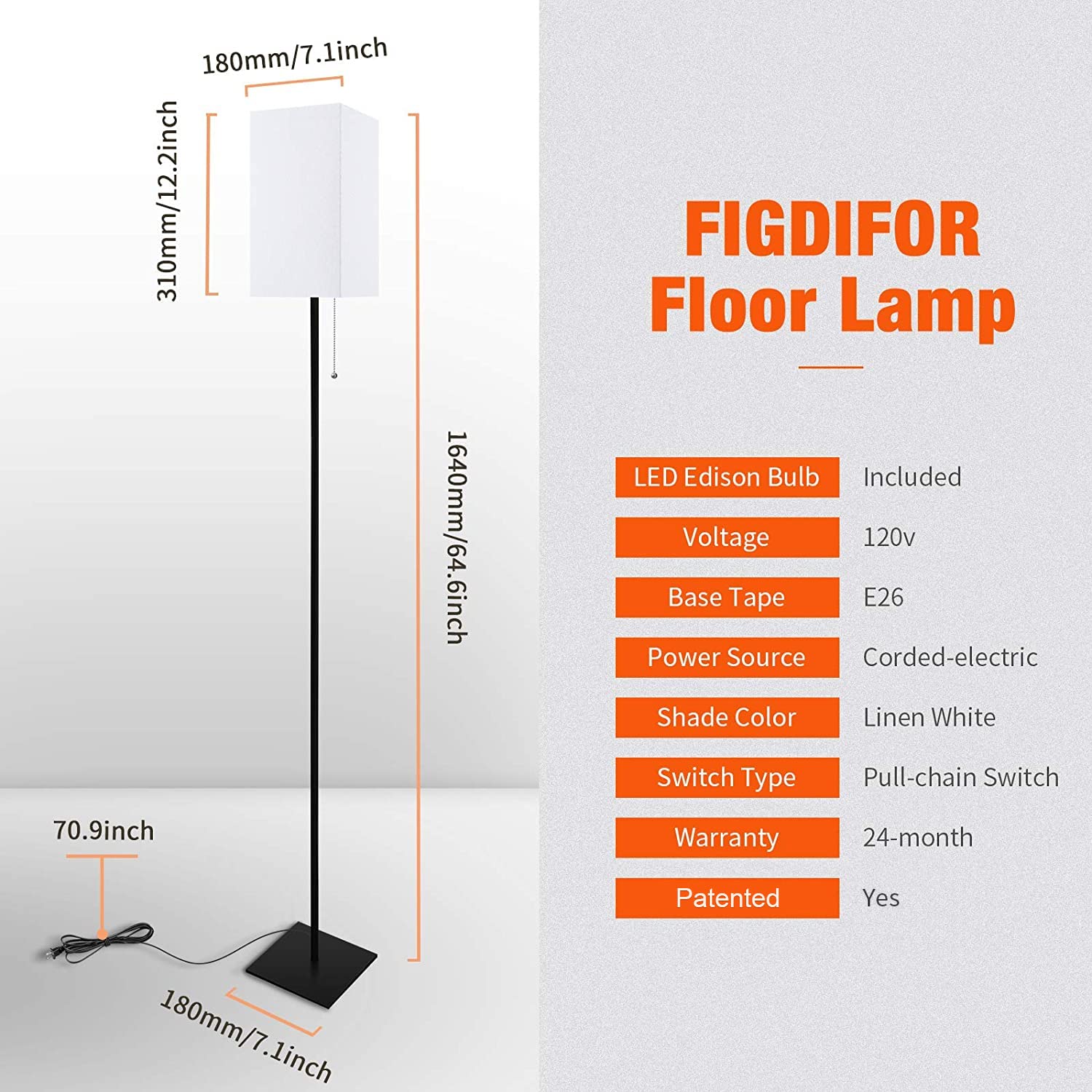FIGDIFOR black floor lamp stand complements modern decor.