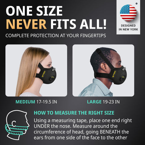 FIGHTECH dust mask carbon filters exposed highlighting filtration potential for fine dust