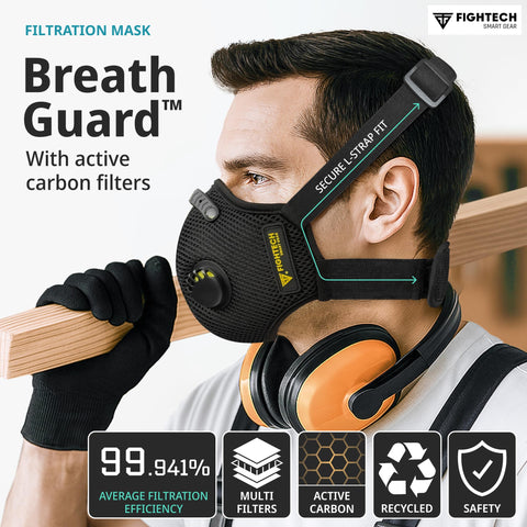 FIGHTECH dust mask exhaust valves enable easier breathing during work