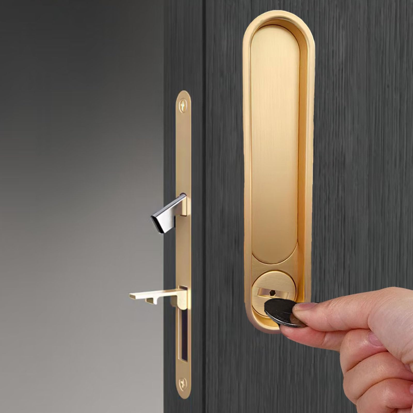 Fihatokus installation menu and screws simplify door hardware setup.