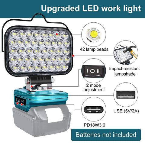 Fiihio 42-LED beads deliver broad coverage for large work areas