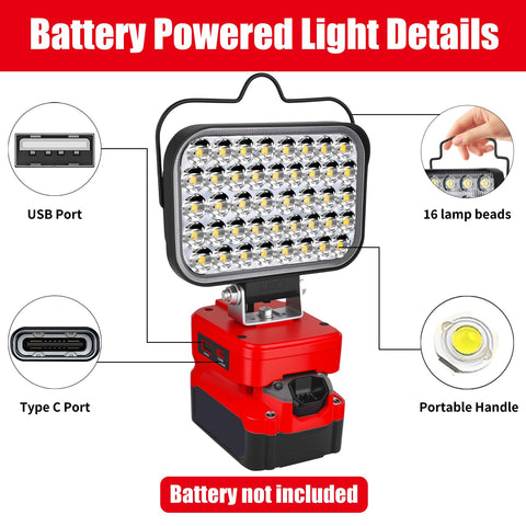 Fiihio LED work light with 42 LEDs delivering bright, even coverage