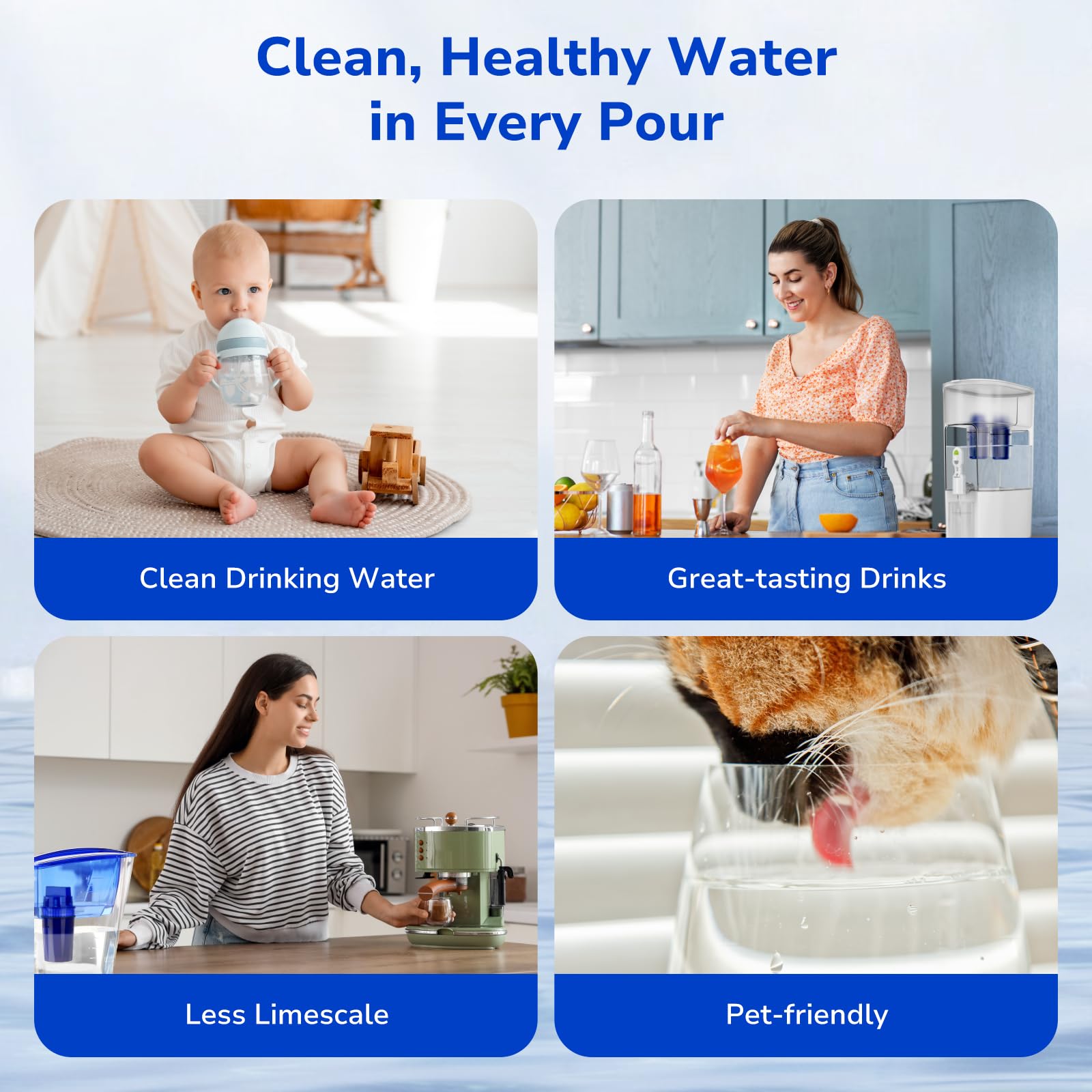 Fil-Fresh PURWater cost-effective-design suggests value in a six-pack for home use