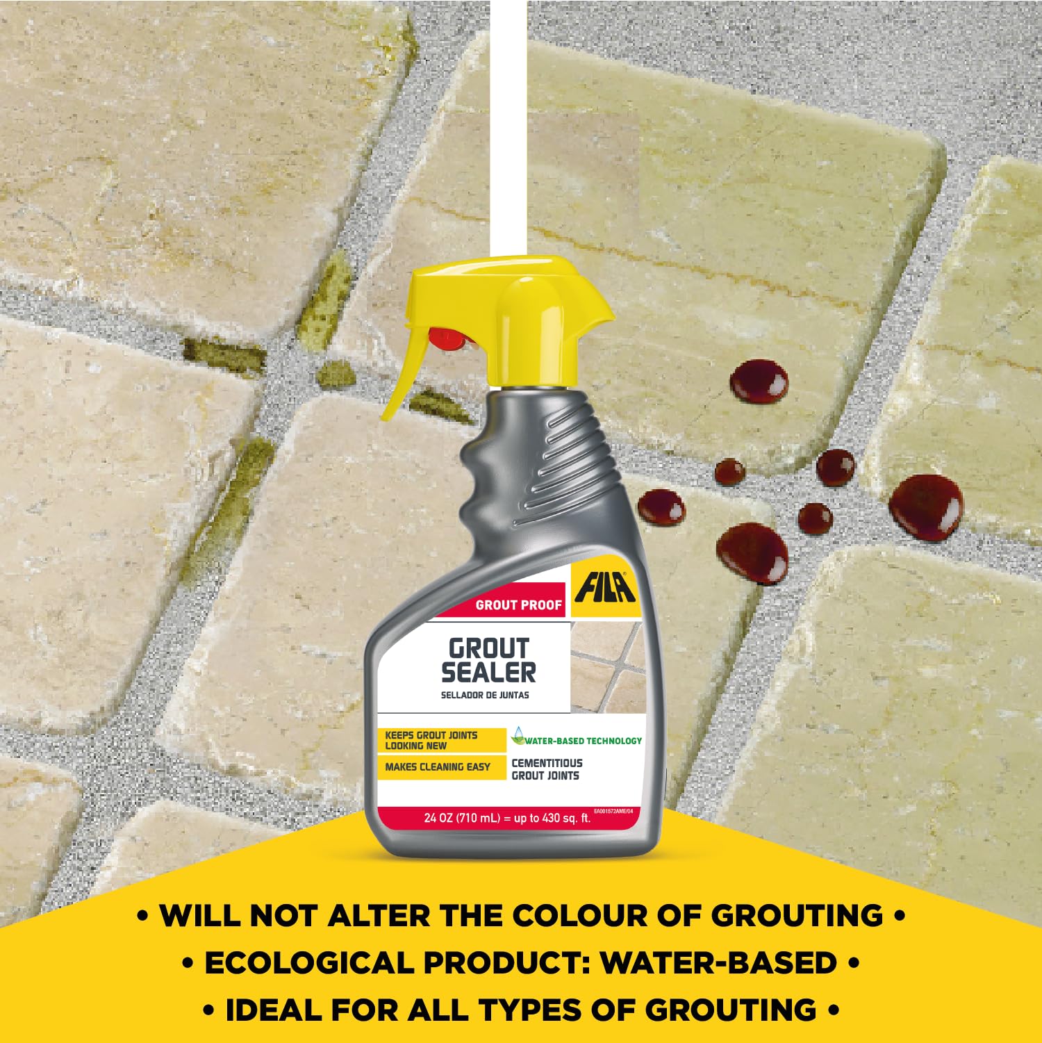 Indoor and outdoor use with no grout color change