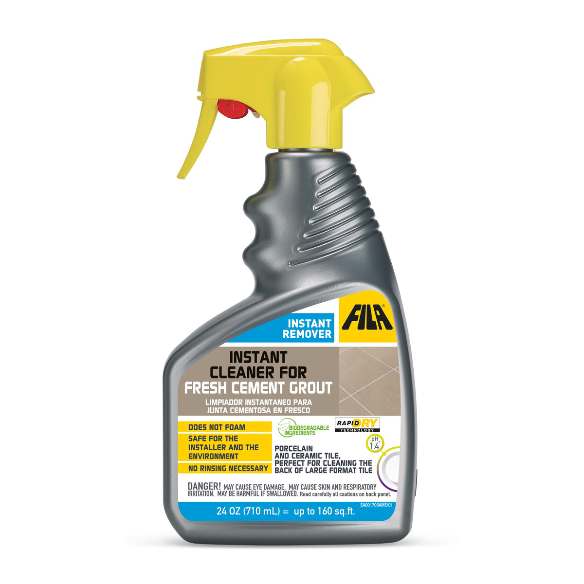 FILA INSTANT REMOVER bottle front view, ready-to-use grout cleaner for fresh haze