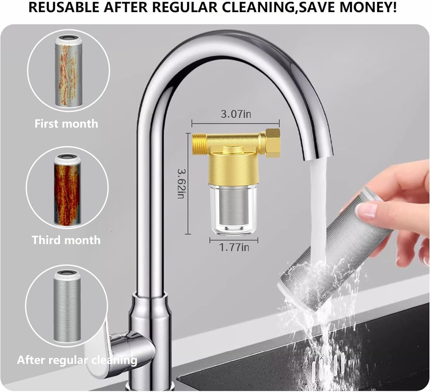 FilaguuAwster brass head closeup emphasizes durable, leak-resistant construction.
