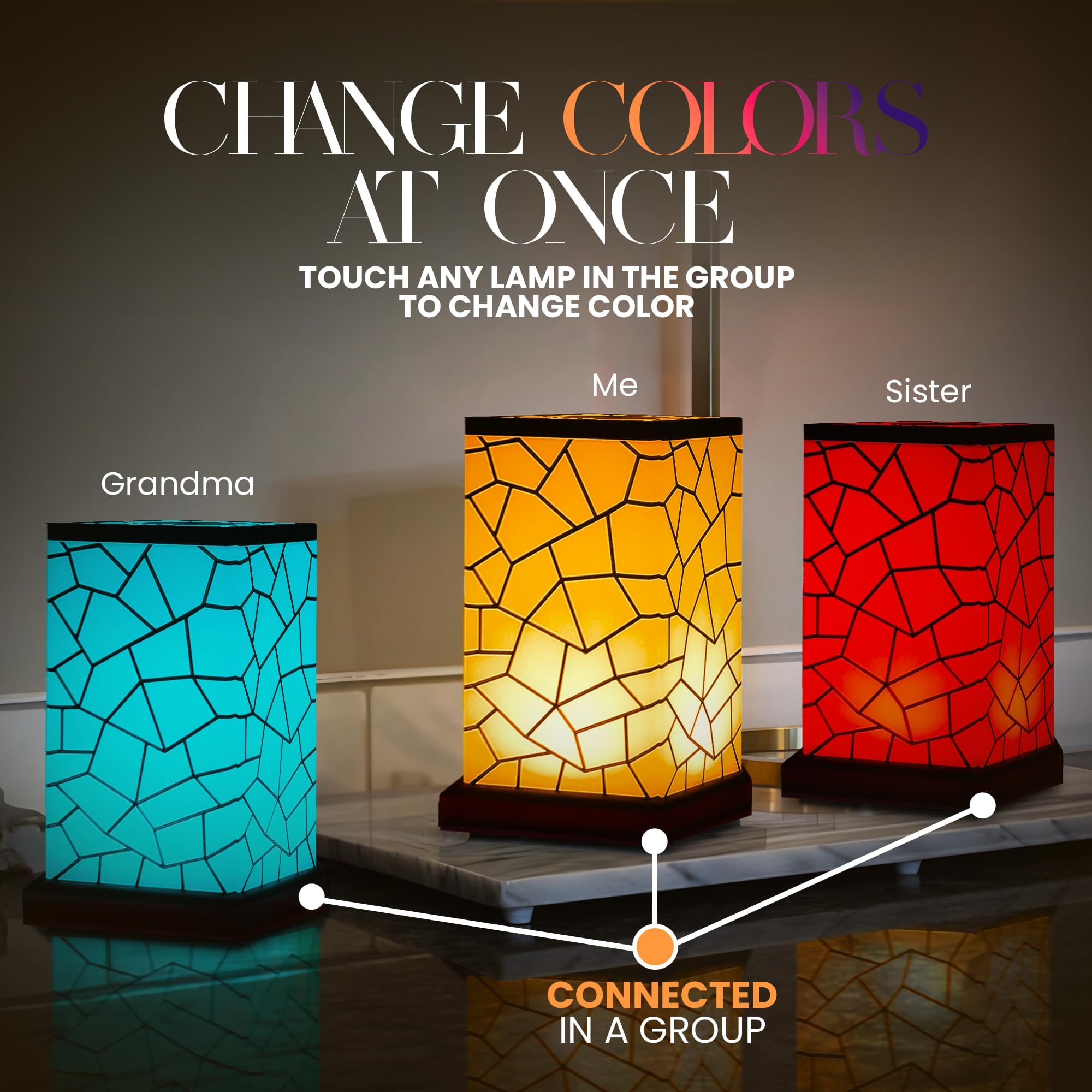 Filimin group connectivity supports multiple lamps for family or friends.
