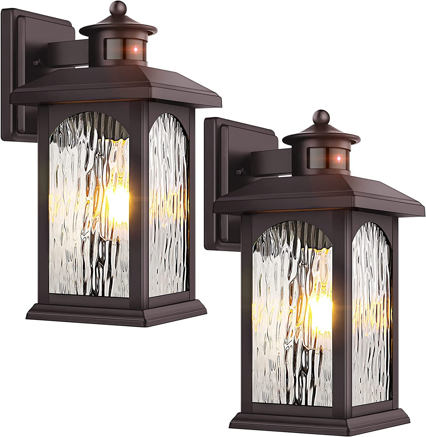 FILIYANO 2-pack motion sensor outdoor lights illuminate entryways at night