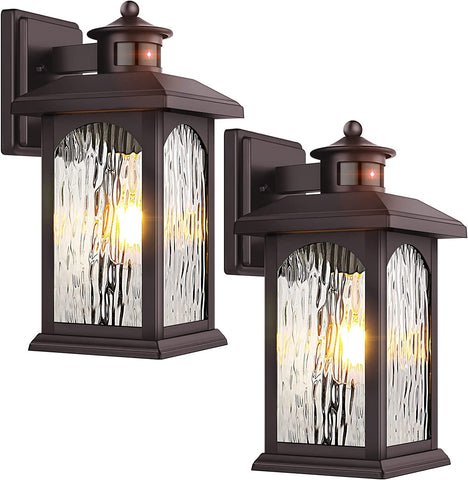 FILIYANO 2-pack motion sensor outdoor lights illuminate entryways at night