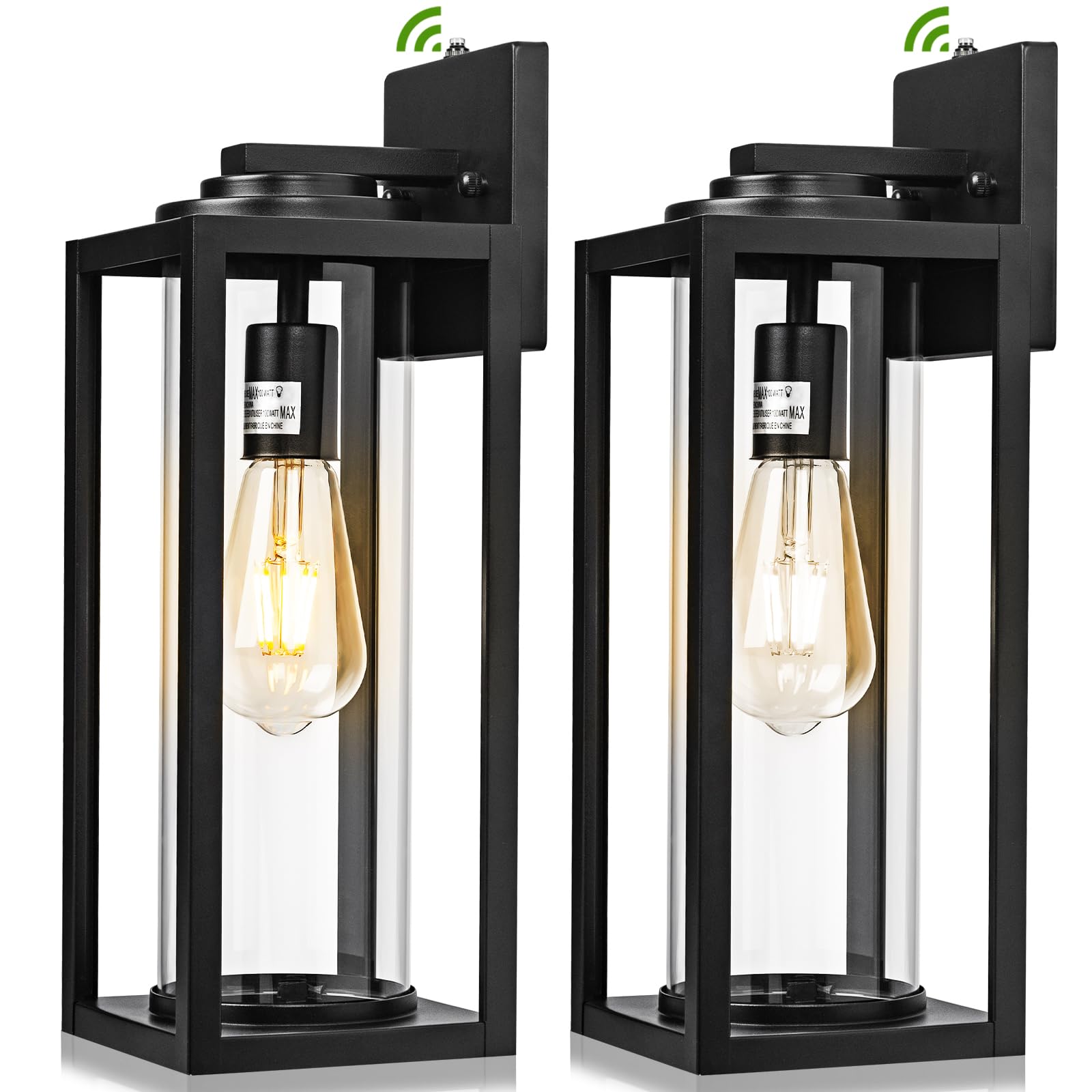 FILIYANO Dusk-to-Dawn outdoor wall light pair at the front door for energy-efficient evenings.