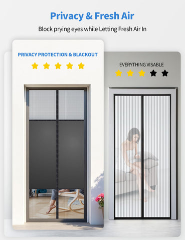 Fillis privacy screen door middle blackout fabric for private ventilation