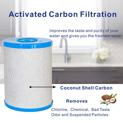 FILSADAE carbon block 0.5 micron filter using coconut shell improves taste and reduces odors.