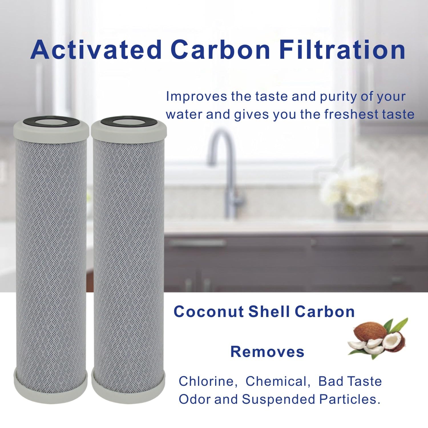 FILSADAE Rainsoft pre-filter block carbon improves contaminant capture.