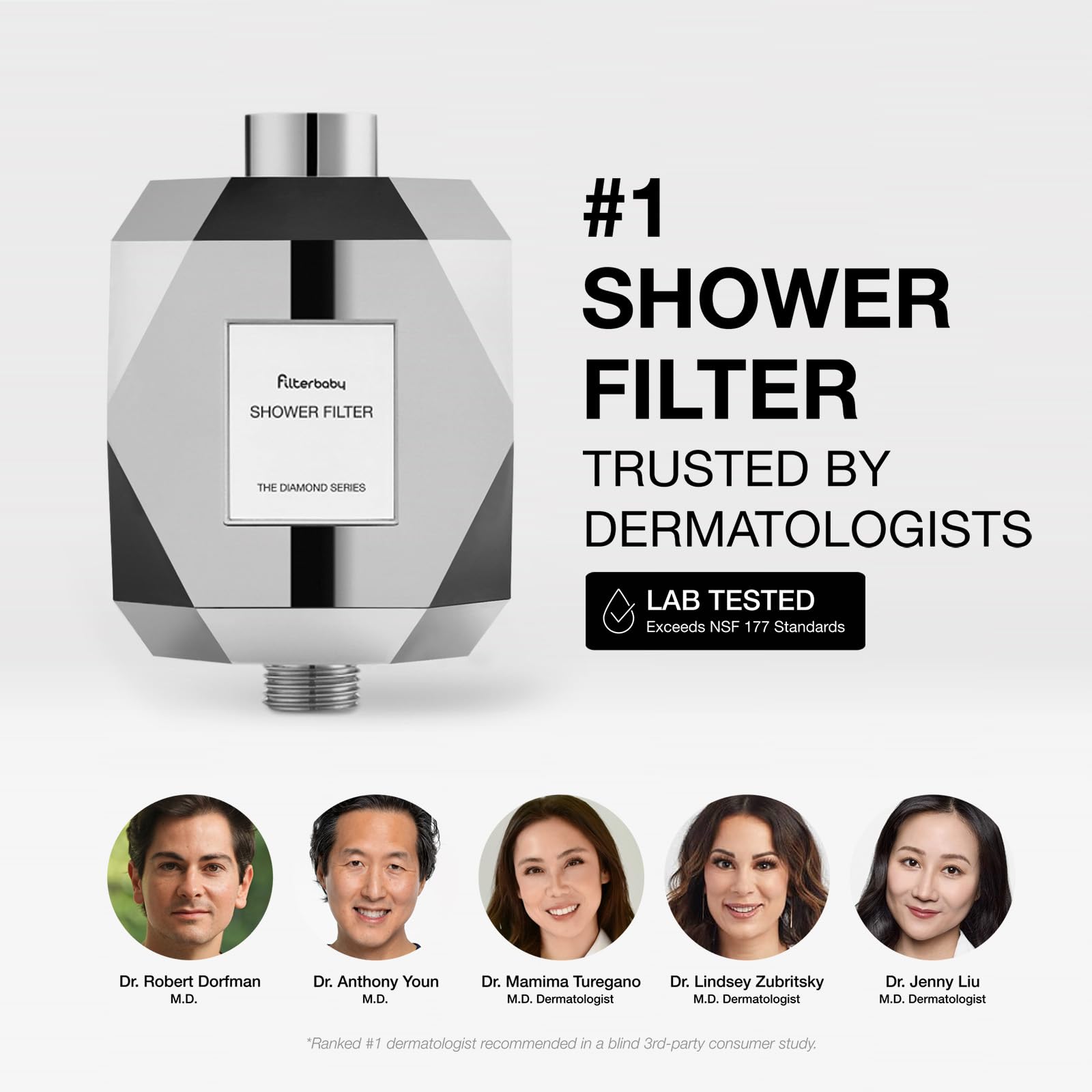 Filterbaby Diamond Series cartridge installation—quick swap to maintain skin-friendly shower water.