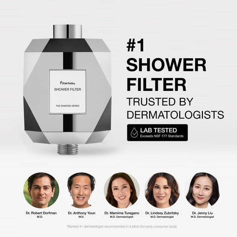 Filterbaby Diamond Series cartridge installation—quick swap to maintain skin-friendly shower water.