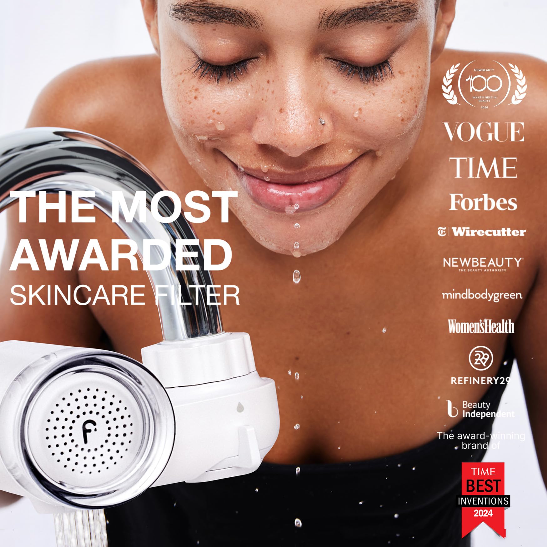 Filterbaby Skincare Filter 2.0 faucet attachment enables quick, tool-free setup