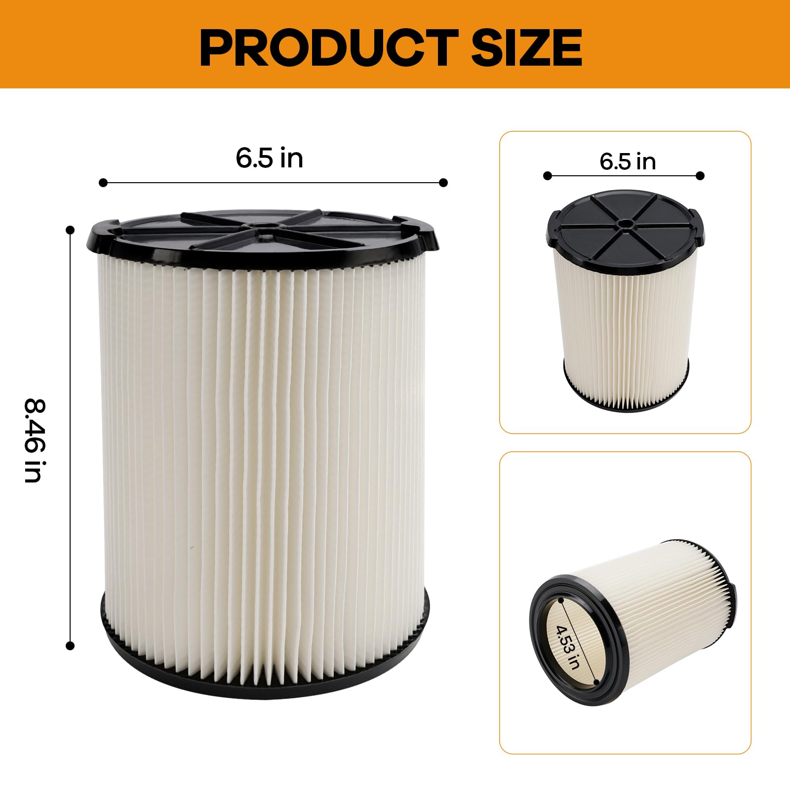 FilterEra VF4000 fits 5-20 and 6-9 gallon vacuums for flexible use.