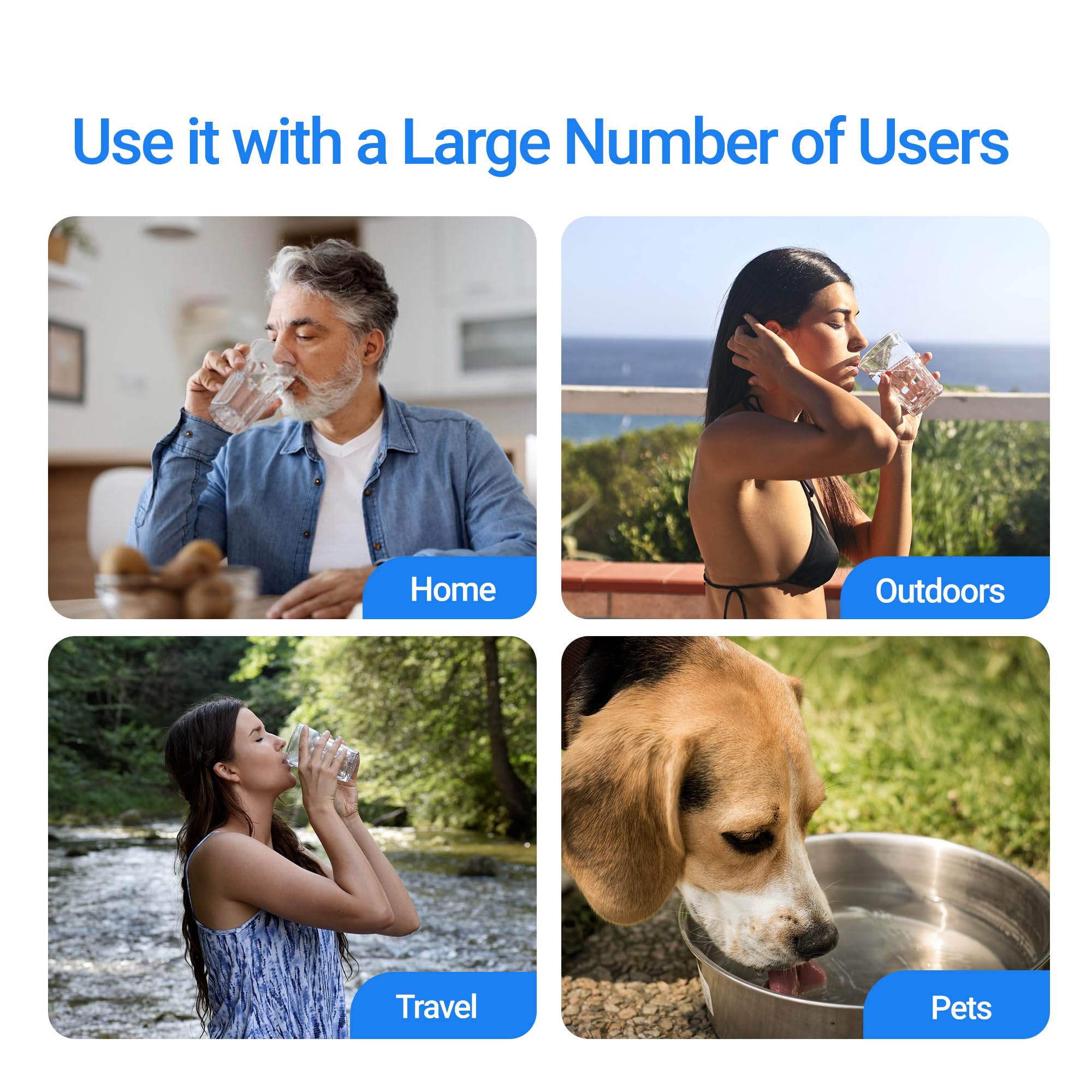 Filterlogic filter in home, travel, or outdoor use scenario