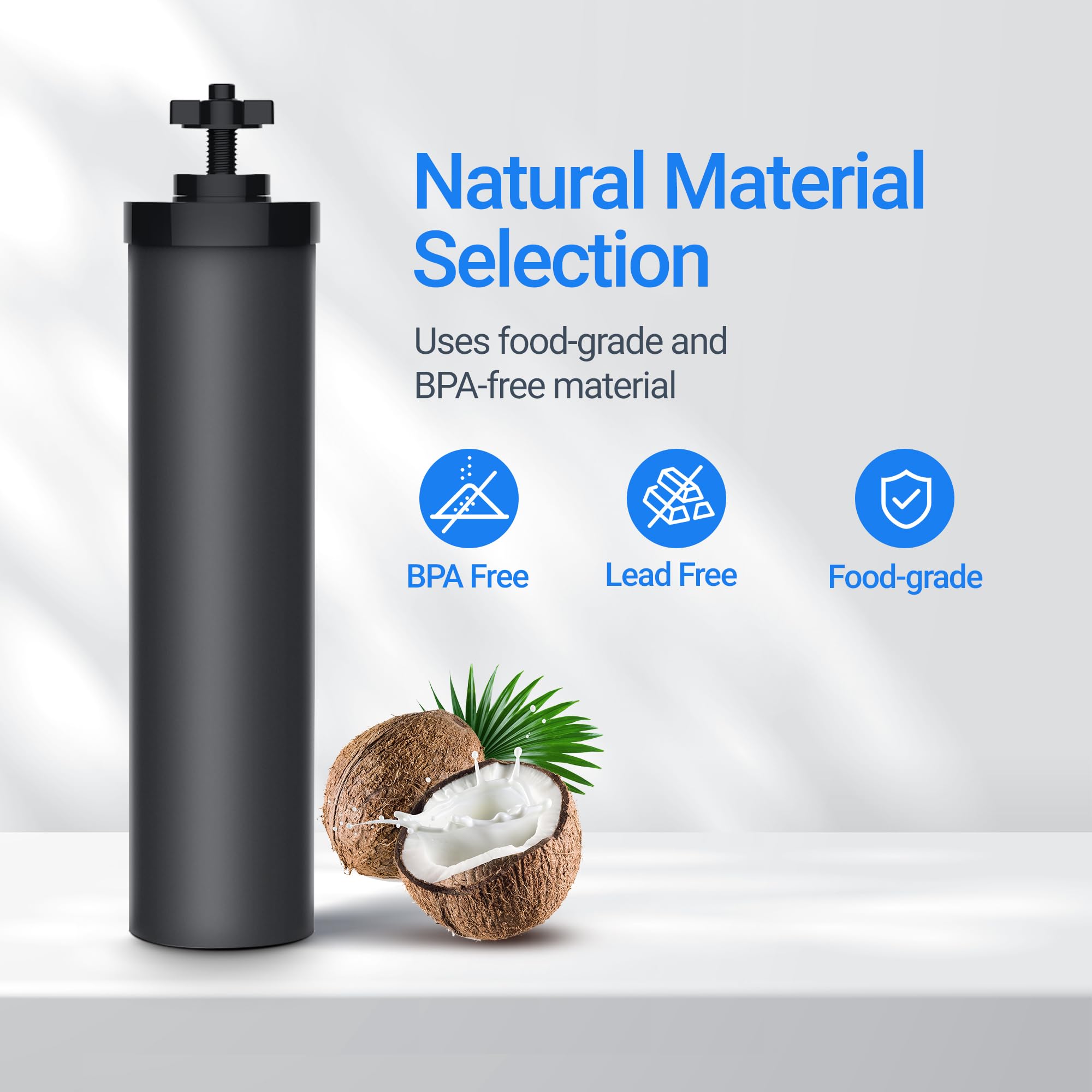 NSF/ANSI 42&372 certification badge on Filterlogic packaging