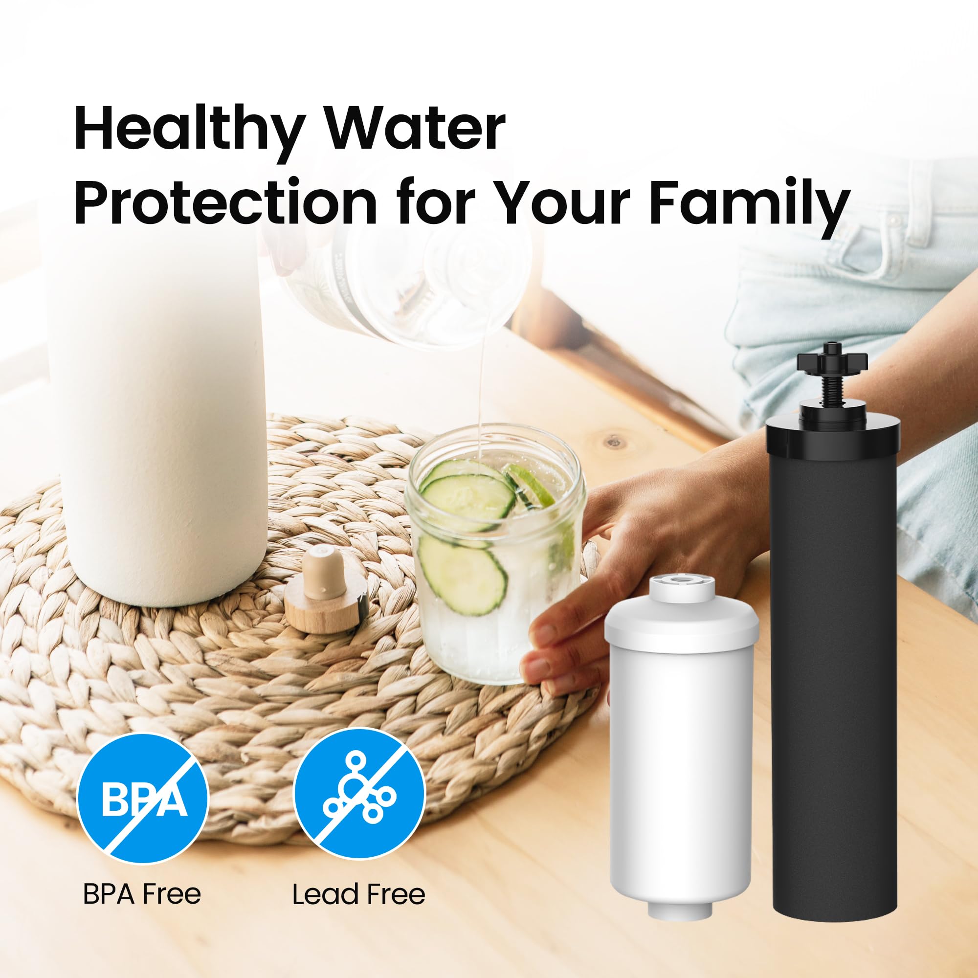 Filterlogic water-taste improvement example showing clearer, crisper drinking water.