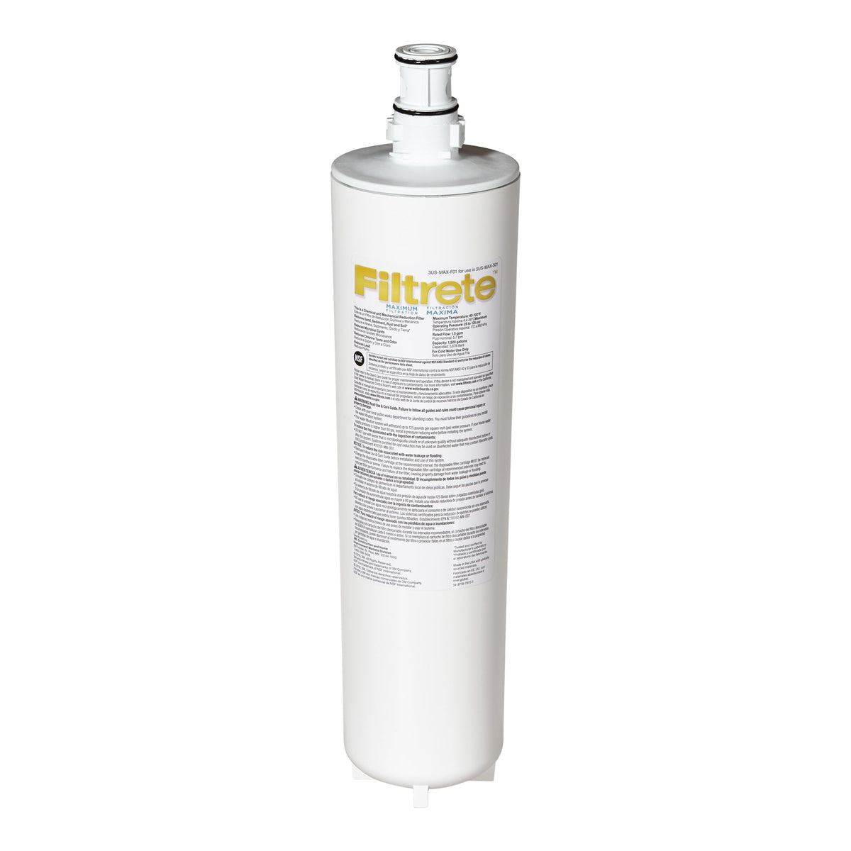 Filtrete 3US-MAX-F01 replacement filter for under-sink system delivering cleaner-tasting water at tap