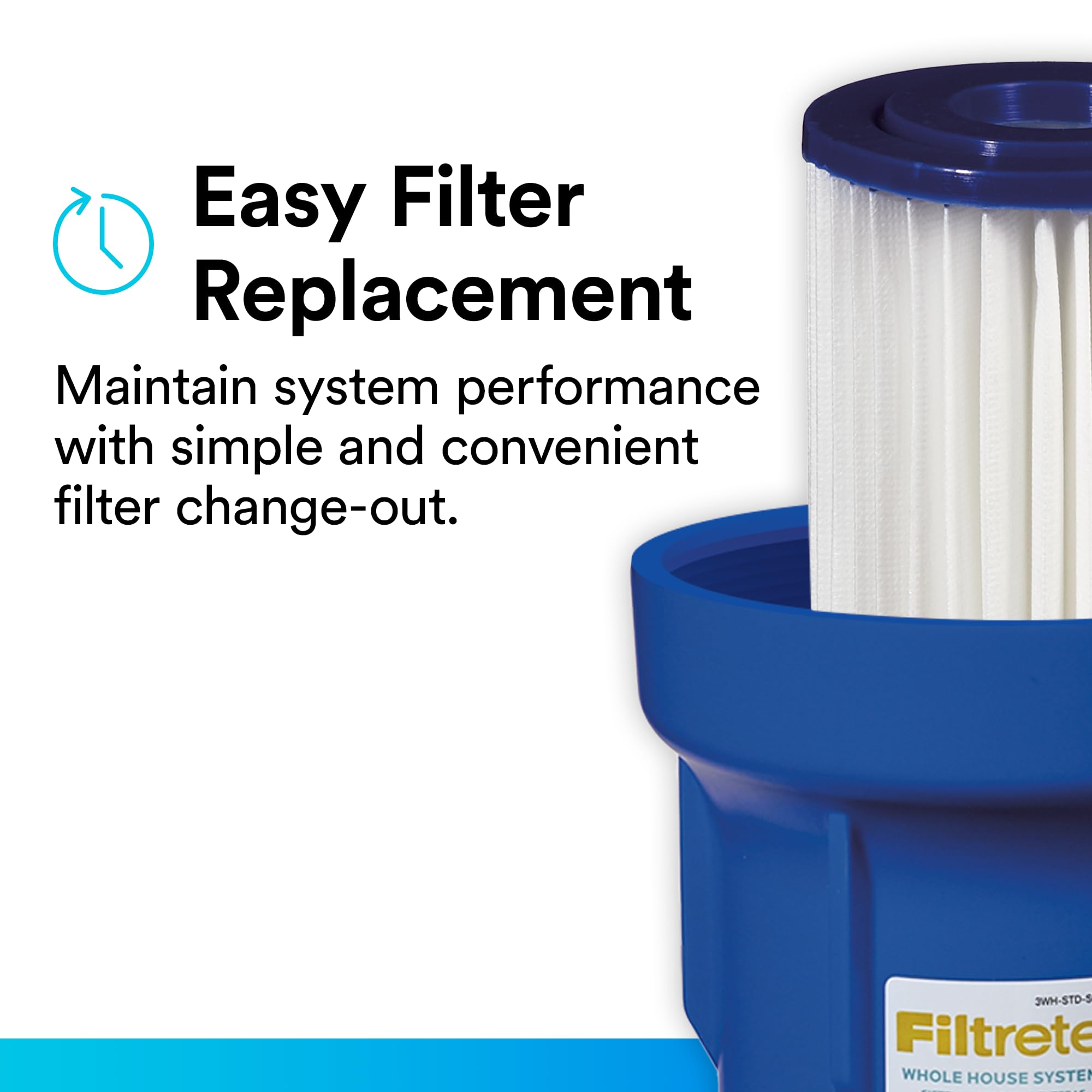 Filtrete filter next to clothes washer emphasizing sediment protection.