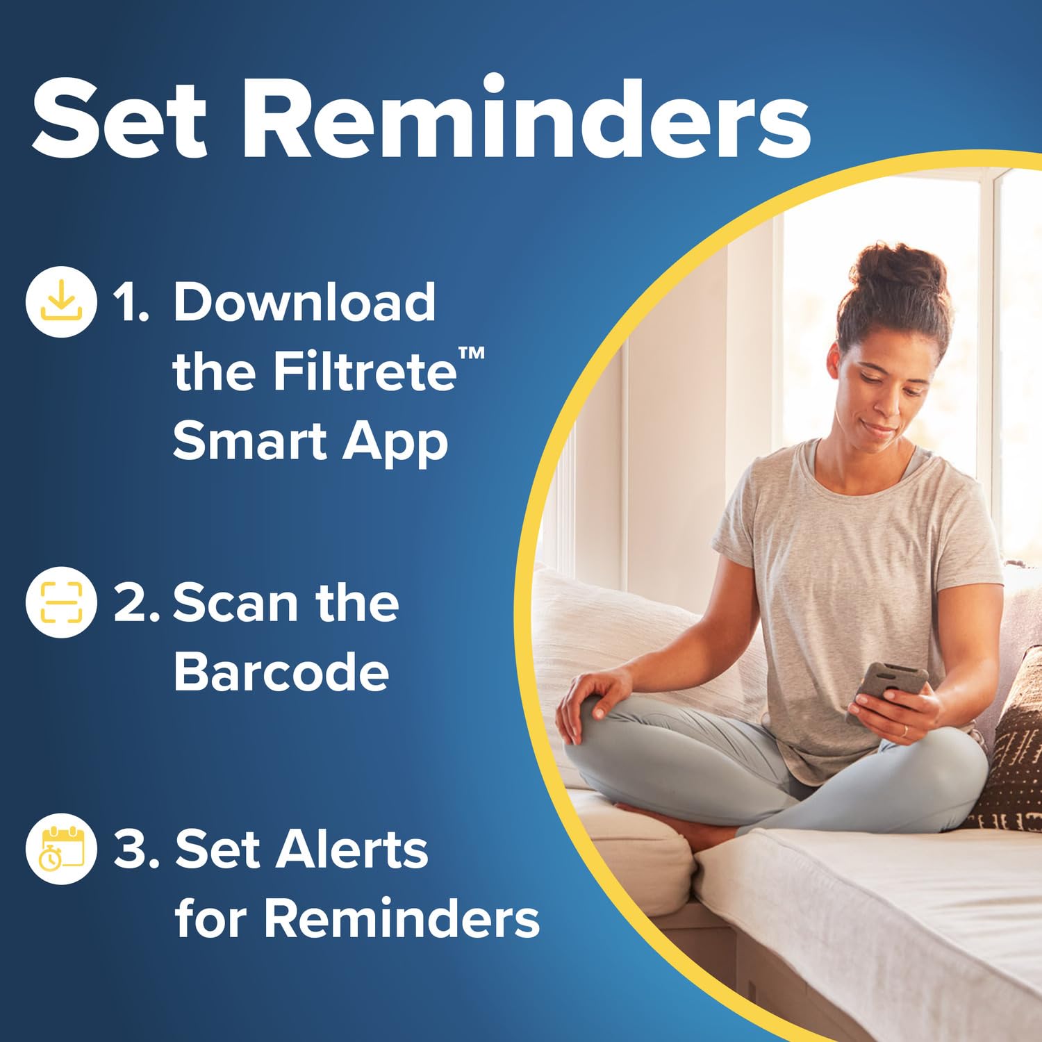 Filtrete filter airflow diagram showing air passing through.