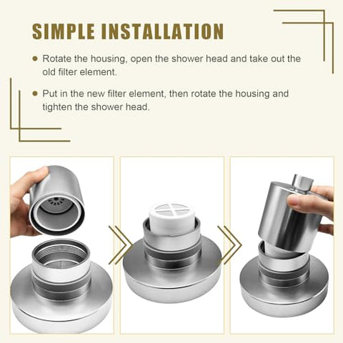 Filymosie BPA-free ABS cartridge delivers durable shower protection.