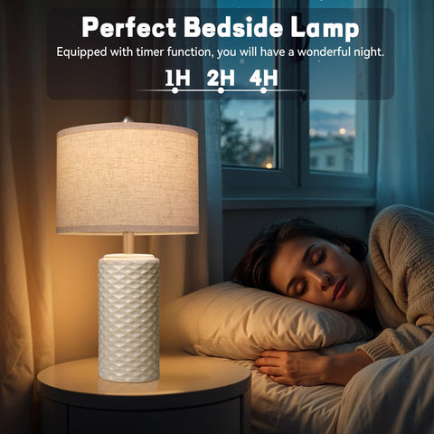 FINCMY 23-inch height and weighted base provide stable bedside illumination.